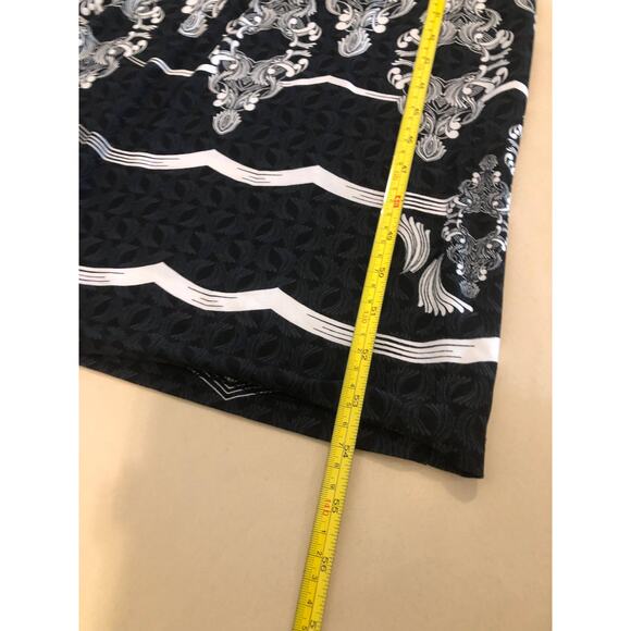 Style and Co Maxi Dress Womens PM Black White Sleeveless Striped Boho Print - Picture 8 of 9